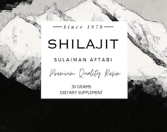 Sulaiman Aftabi Shilajit | Premium Organic Sundried Himalayan Shilajit Resin | Traditionally Handcrafted | 2 mnth Supply | 30 g | Since 1970