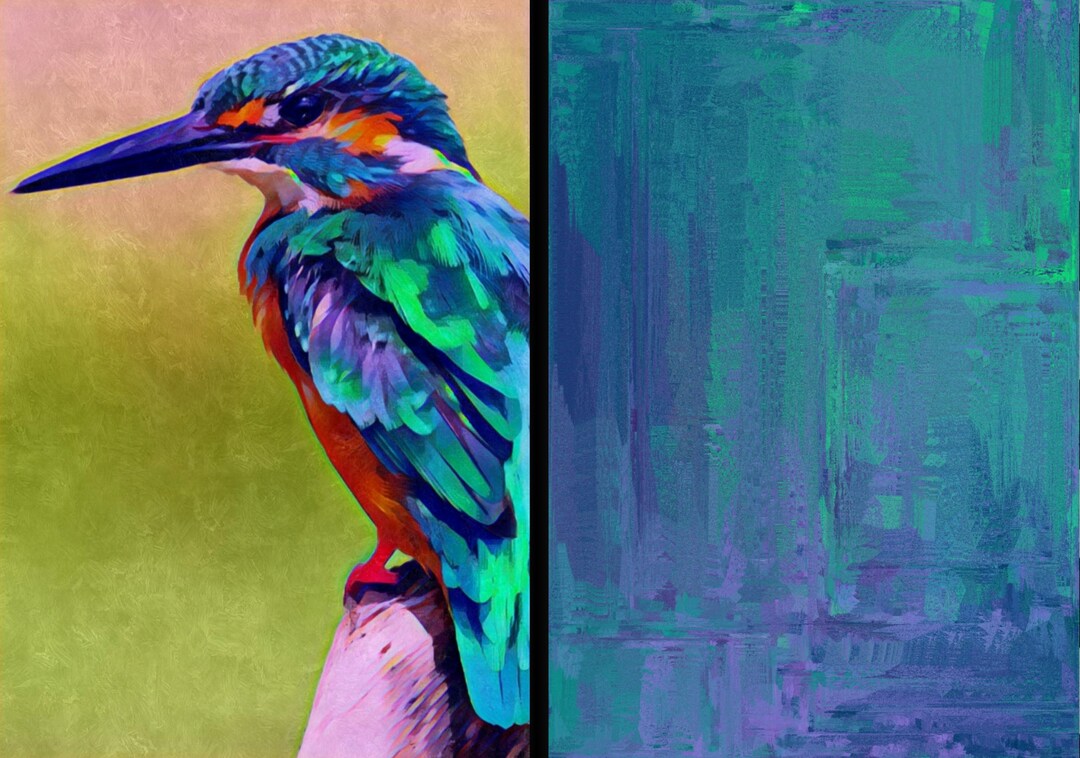 Kingfisher Printable Digital Paper - Etsy