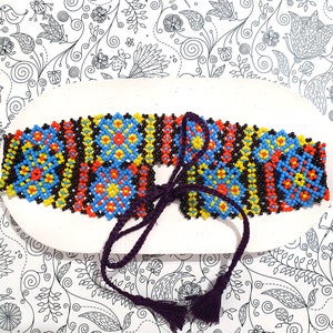 Beaded necklace, Ukrainian jewelry, Sylyanka necklace, Traditional Ukrainian beaded jewelry