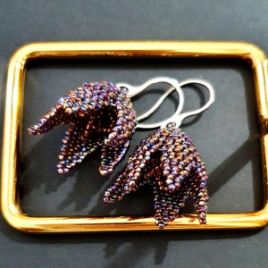 Toho Beaded Flower Earrings: Stainless Steel Hooks