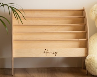 Étagère pour enfants, bibliothèque Montessori pour bébé, rangement de livres personnalisé pour enfant, meubles Montessori pour enfants, cadeau d&#39;anniversaire pour tout-petit, décoration de chambre d&#39;enfant