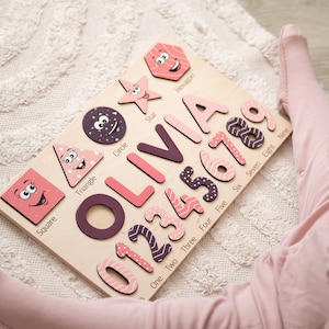 Baby Girl Name Puzzle, Personalized Puzzle Name for Toddler,Custom Wooden Montessori Toys, Nephew Christmas Gift, Neborn Wood Toy, Kids Toys