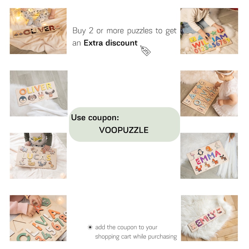 Nom du puzzle en bois pour bébé Cadeau personnalisé pour tout-petit de 1 an Tableau Occupé Montessori pour enfants Cadeaux jouets en bois personnalisés pour baby shower image 10