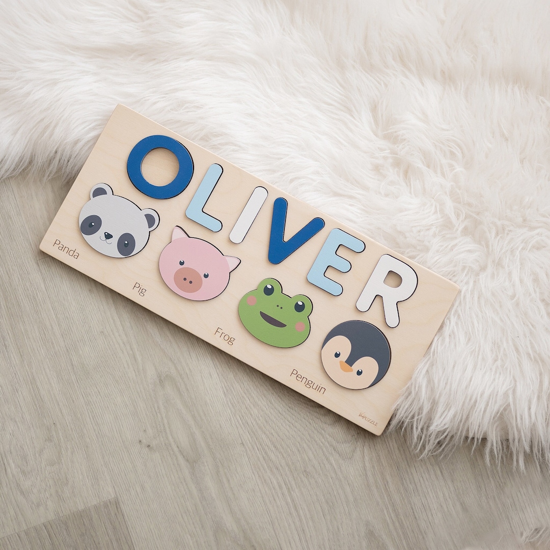 Personalized Newborn Gift Name Puzzle, Custom Wooden Puzzles for Baby ...