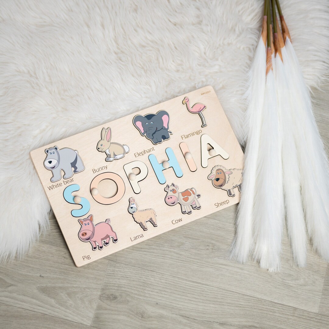 Wooden Name Puzzles for Toddlers | Baby Custom Puzzle Board ...
