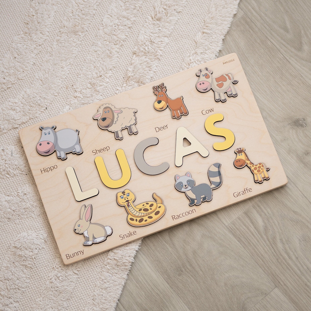 Personalized Wooden Name Puzzle for Kids, Babies Puzzle Board ...