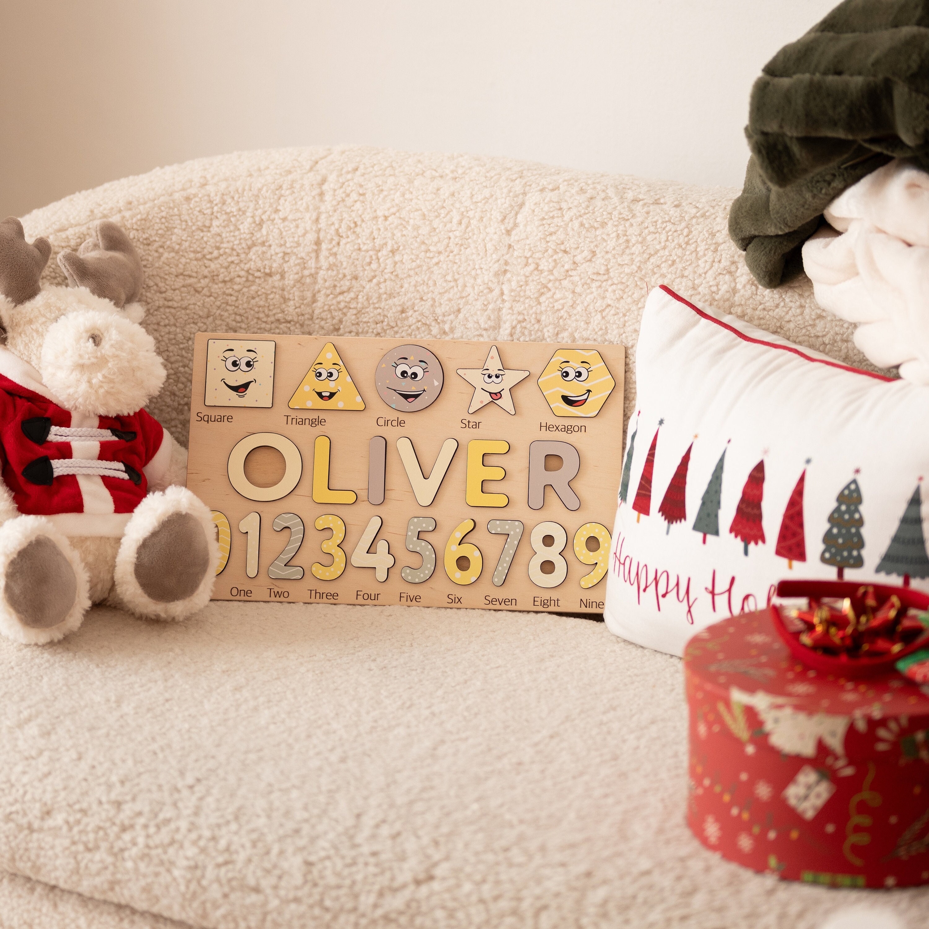Busy Board Puzzle Baby, Personalized Name Puzzle for Toddler, Educational Wooden Babies Toy, Toddlers Montessori Gifts, Preschool Toys Wood