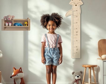 Fuchs Messlatte, Messlatte für Kinder, Holzmesslatte für Kinder, Holzmesslatte für das Kinderzimmer, Messlatte für das Kinderzimmer, Messlatte für Kinder