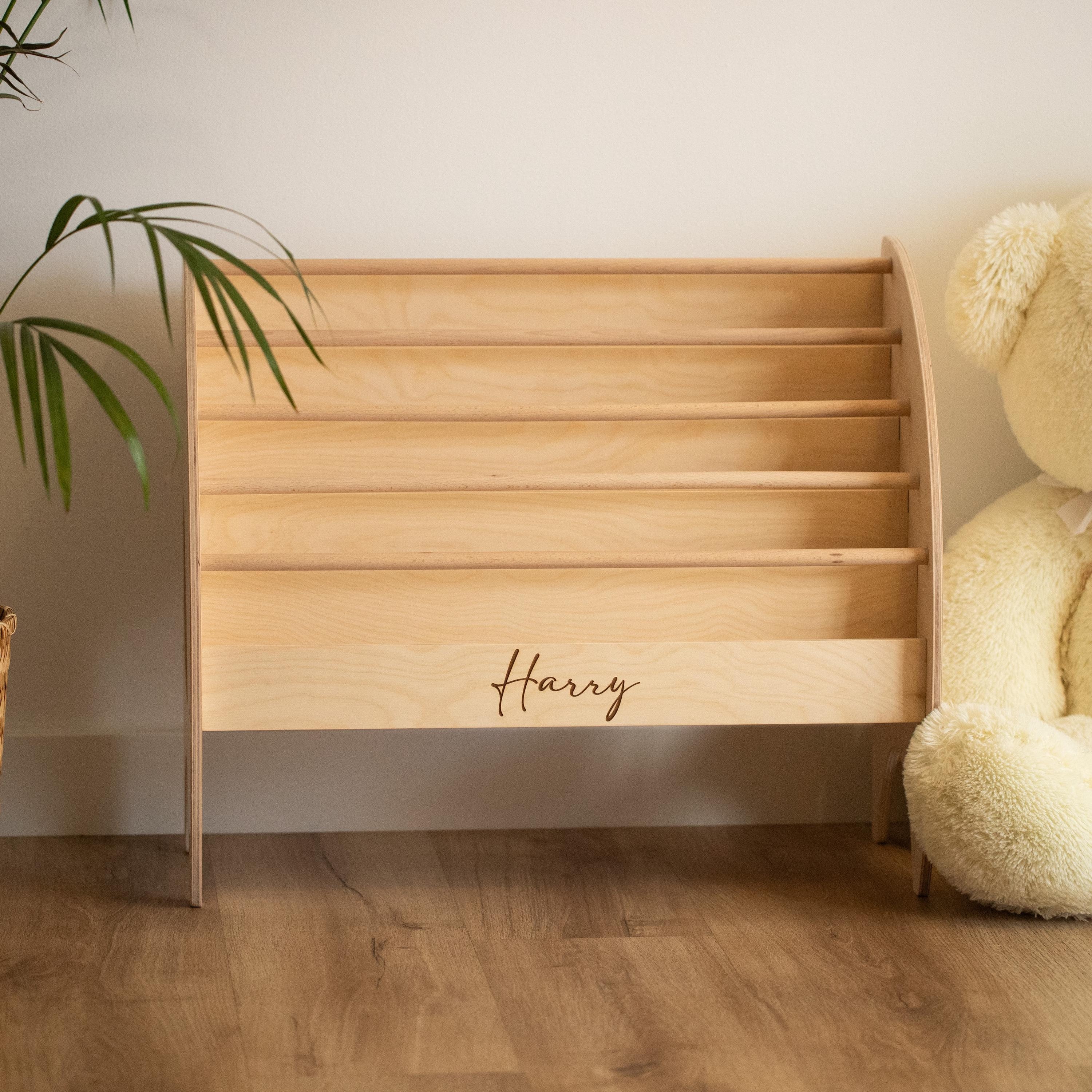 Bookshelf Kids,  Baby Montessori Bookcase, Personalized Book Storage Kid, Montessori Kids Furniture, Toddler Birthday Gift, Nursery Decor