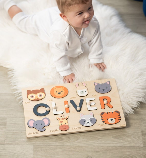 Personalized Wooden Name Puzzles For Toddlers 1-3, Custom
