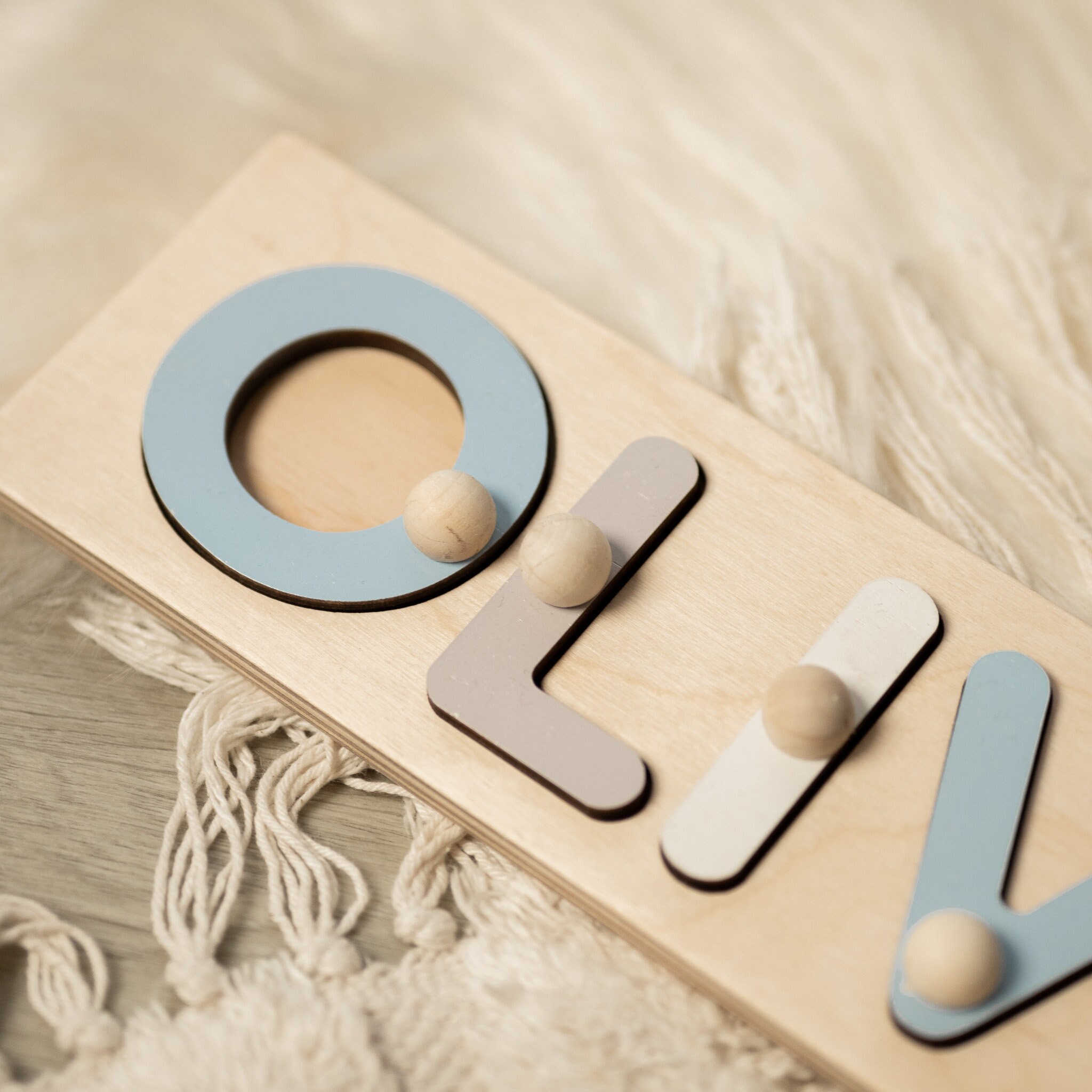 Wooden Kids Name Puzzle, Personalized Puzzle Name With Pegs, Custom ...