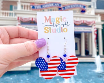 Mouse American Flag Earrings