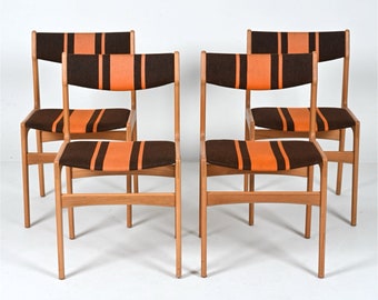 Danish Modern Teak Dining Chairs - Set of 4 - 1960s Mid Century - Eric Buch Style