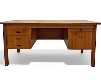 Danish Modern Teak Desk by Bent Silberg Möbler - 1970s Made in Denmark