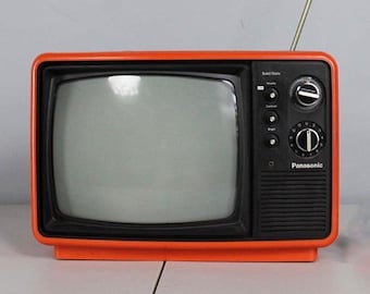 1970s Panasonic Solid State Portable TV - Orange - Model TR-822 - 12 Inch