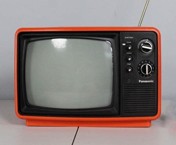 1970s Panasonic Solid State Portable TV - Orange - Model TR-822