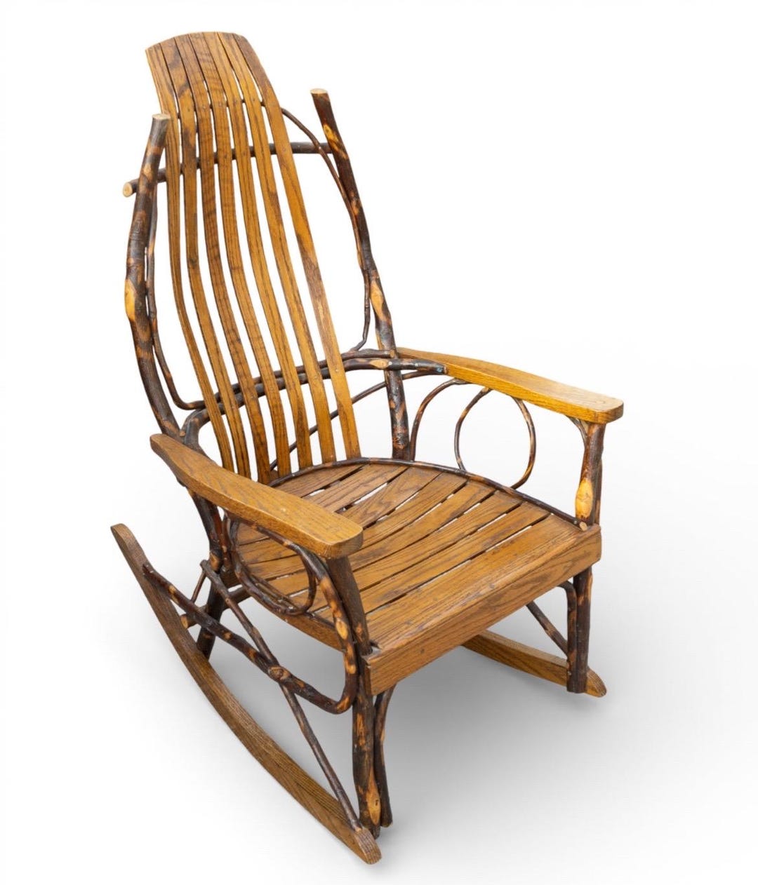 Slotted Rocking Chair Slatted Amish Bent Wood Hickory Rocking Chair - Etsy