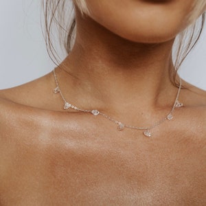Dainty Crystal Necklace - Herkimer Diamond Necklace - Minimal Jewelry - Gifts for Her- bridesmaid jewelry - affordable gifts