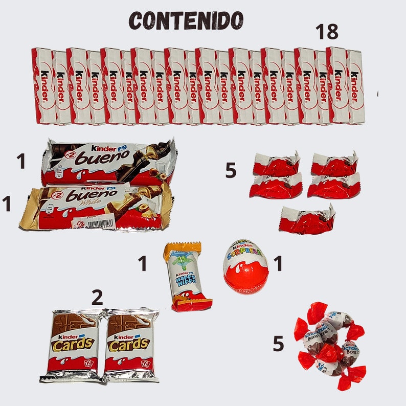 Cesto di Cioccolatini Originali da Regalare Kinder Bueno Ovetti Kinder Confezione Regalo Kinder Compleanno Nascita Festa della Mamma immagine 3