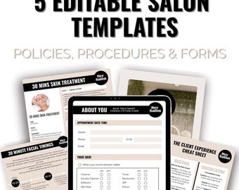 Salon Starter Bundle: Editable Client Forms & Policy Templates (Canva)