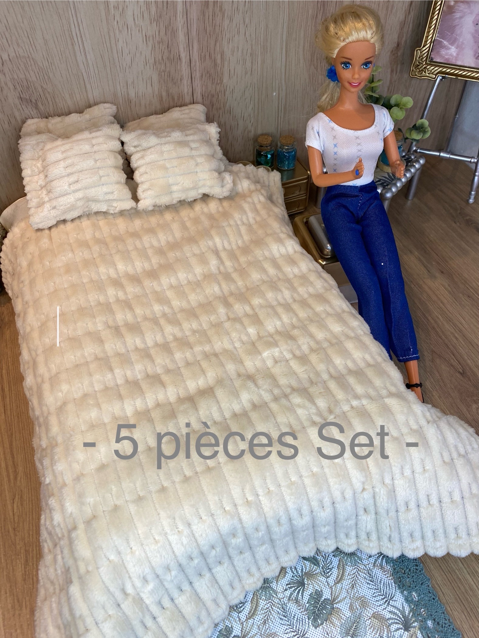 Petite Princesse Lit De Poupée De 45 Cm Jaune Et Linge Fleur D'été - BUT