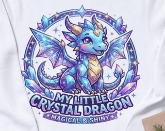 My Little Crystal Dragon PNG, Cute Baby Dragon Sublimation & T-Shirt Poster Wall Art Mug Design