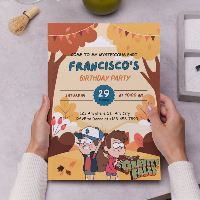 Editable Gravity Falls Birthday Invitation, Printable Gravity Falls ...