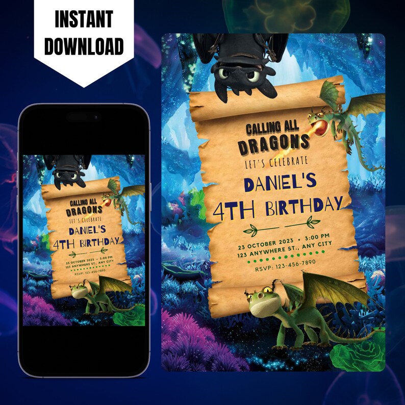 Editable Calling All Dragons Invitation Dragon Birthday - Etsy