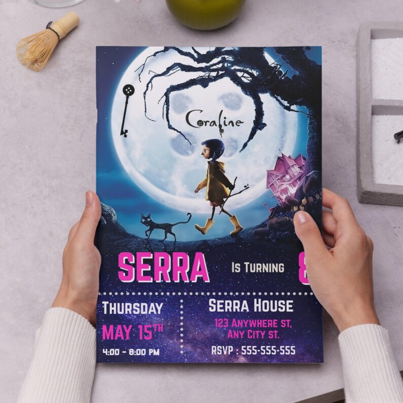 Coraline Birthday Invitation: Customizable Party Invite - Etsy