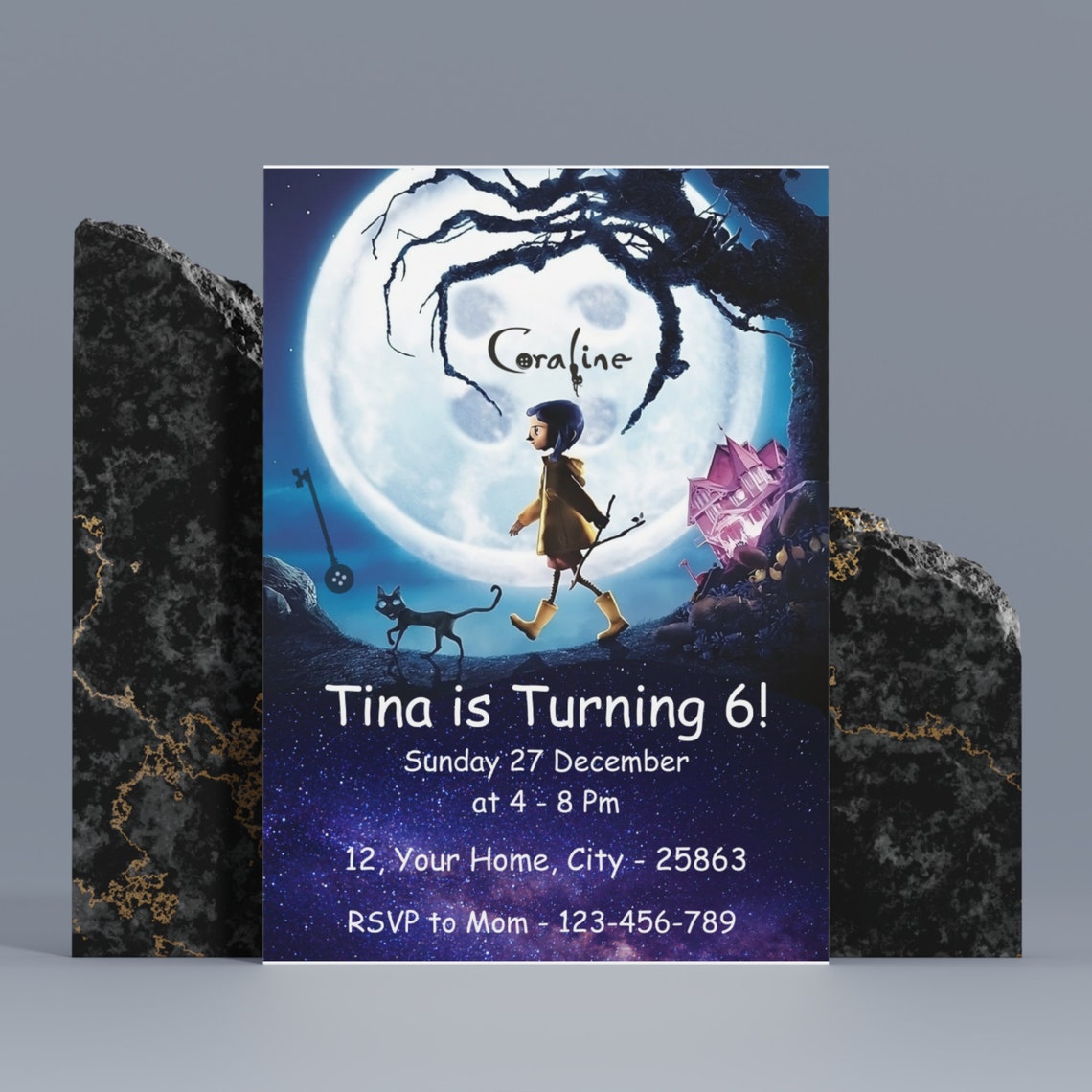 Editable Coraline Invitation Canva Printable Coraline - Etsy UK