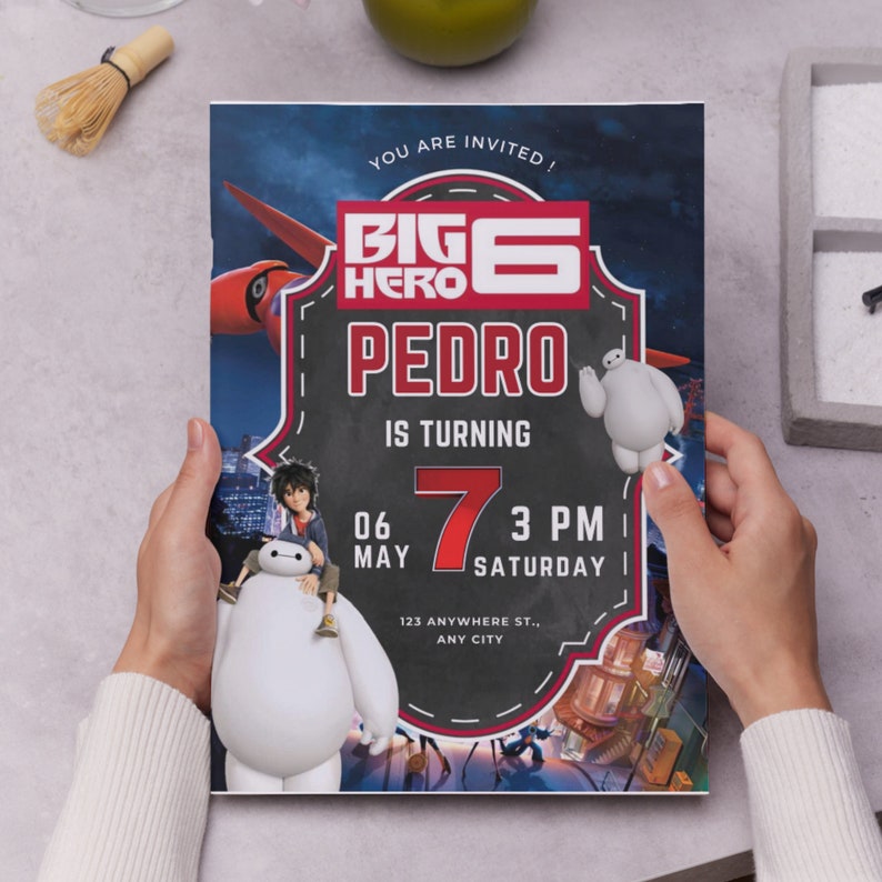 Editable Big Hero 6 Birthday Invitation, Printable Baymax Invitation ...