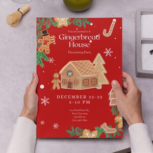 Editable Gingerbread House Invitation, Printable Gingerbread House ...