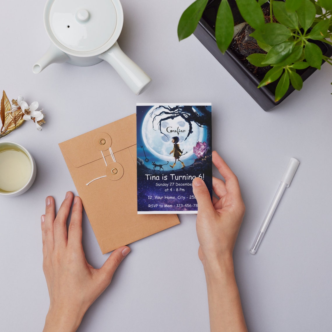 Editable Coraline Invitation Canva Printable Coraline Etsy UK