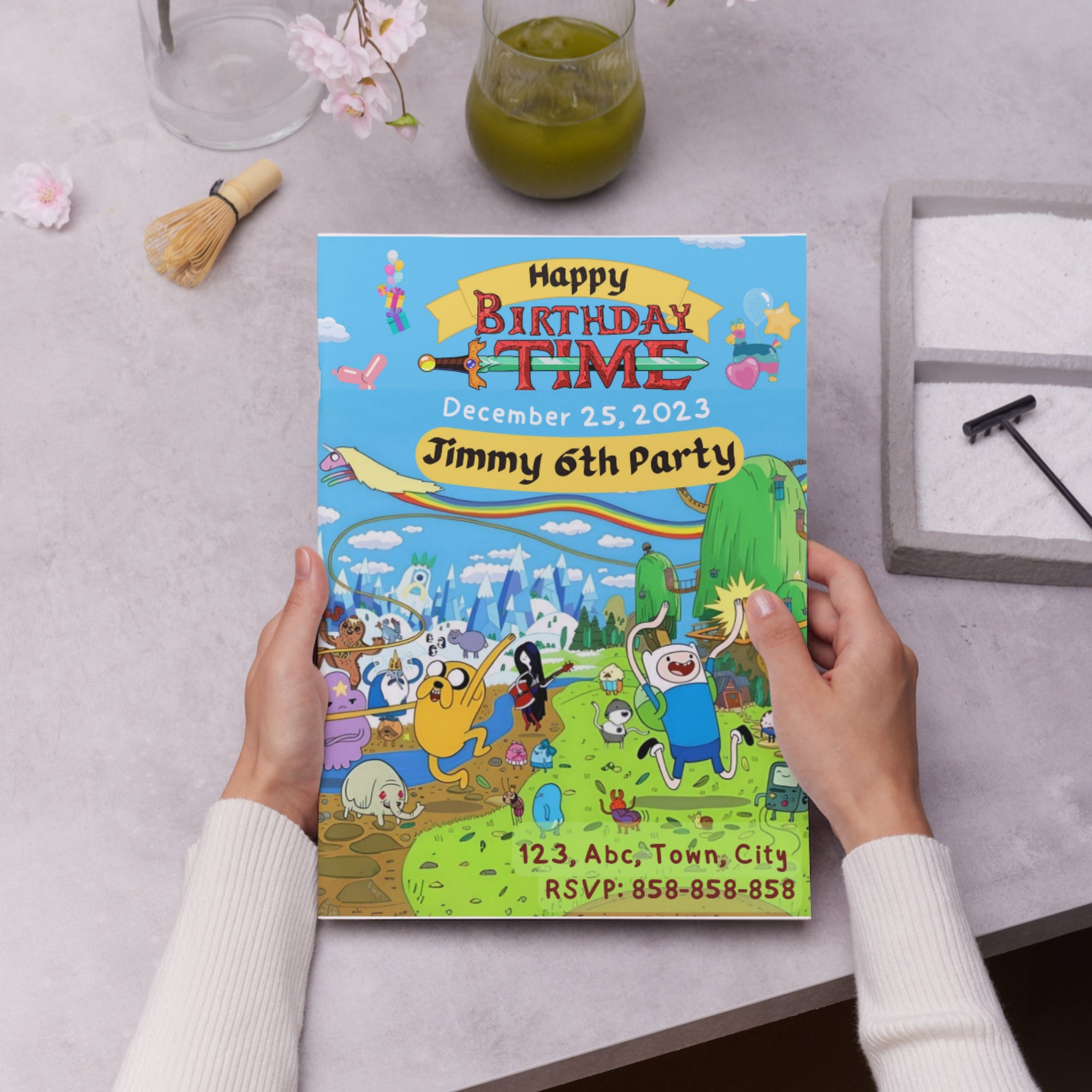 Editable Adventure Time Invitation, Digital Adventure Time Birthday ...
