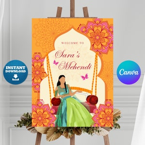Mehndi welcome signs as Mehndi decor, Mehndi posters & Mehendi Welcome Sign, Mehndi sign as Mehendi signs, Mendhi welcome sign Mendhi sign