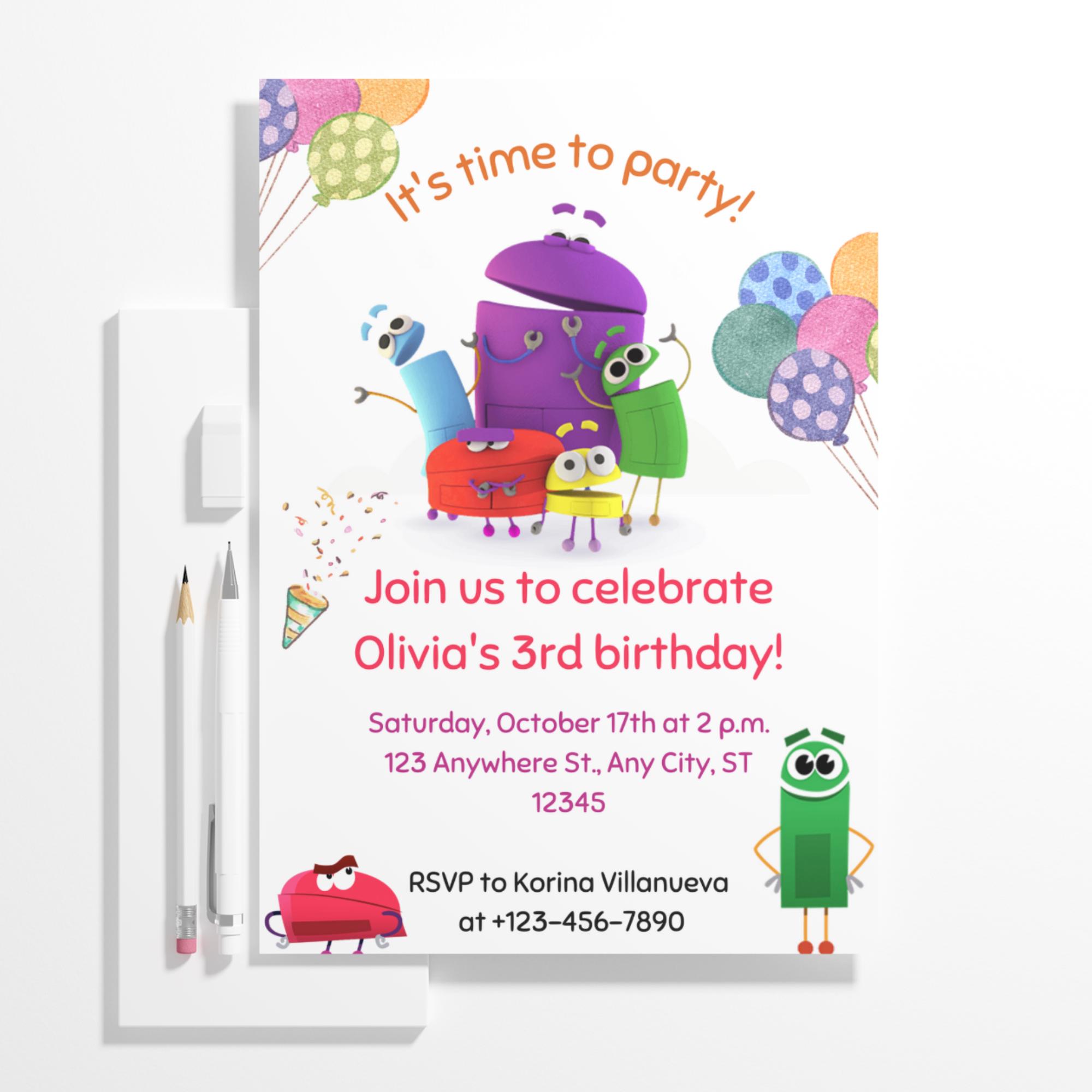 Storybots Birthday Invitation: Editable Party Invite Template - Etsy