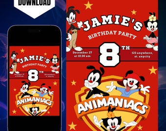 Animaniacs Birthday Invitation: 90s Party Invite