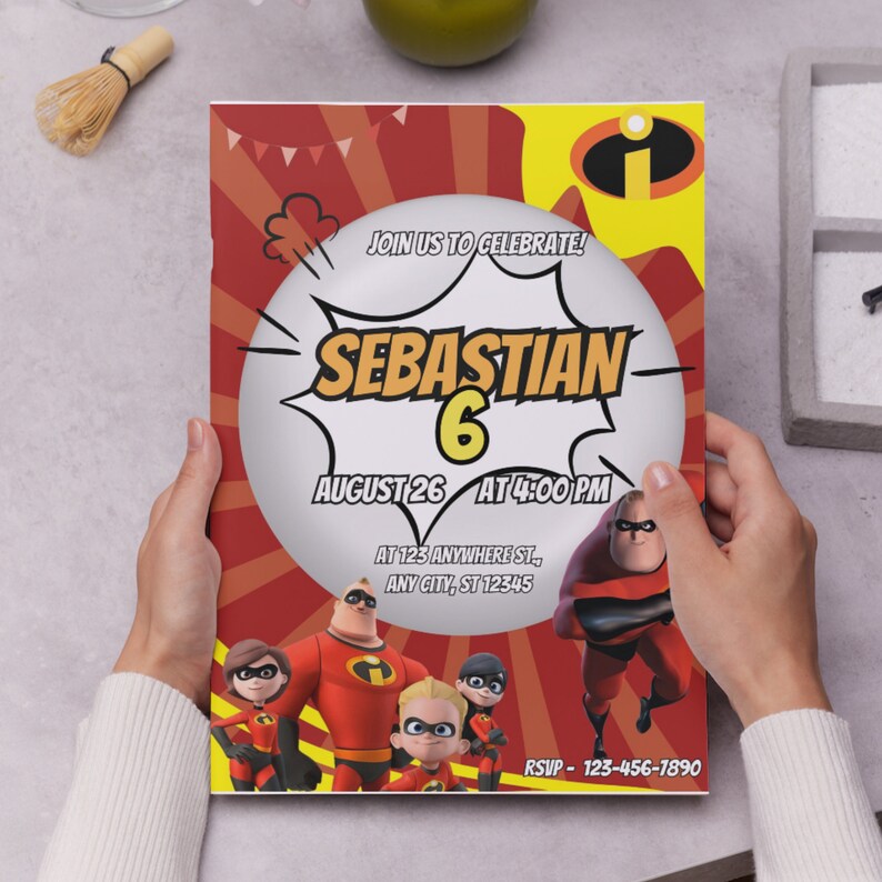 Editable the Incredibles Birthday Invitation, Printable the Incredibles ...