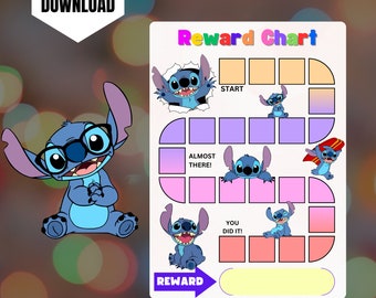 Stitch Reward Chart: Printable Kids Behavior Chore Chart