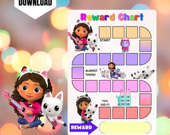 Gabby Dollhouse Reward Chart, Printable Gabby Behavior Chart, Digital Gabby's Dollhouse Reward Chore Chart, Kids Routine Sticker Chart