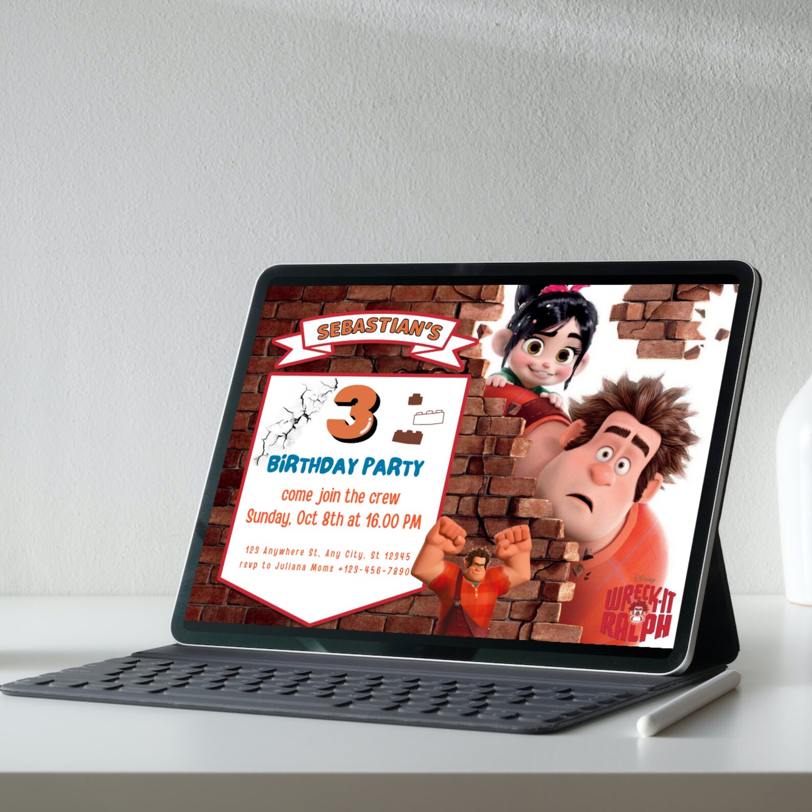 Editable Wreck It Ralph Invitation, Wreck It Ralph 2 Invite, Printable ...