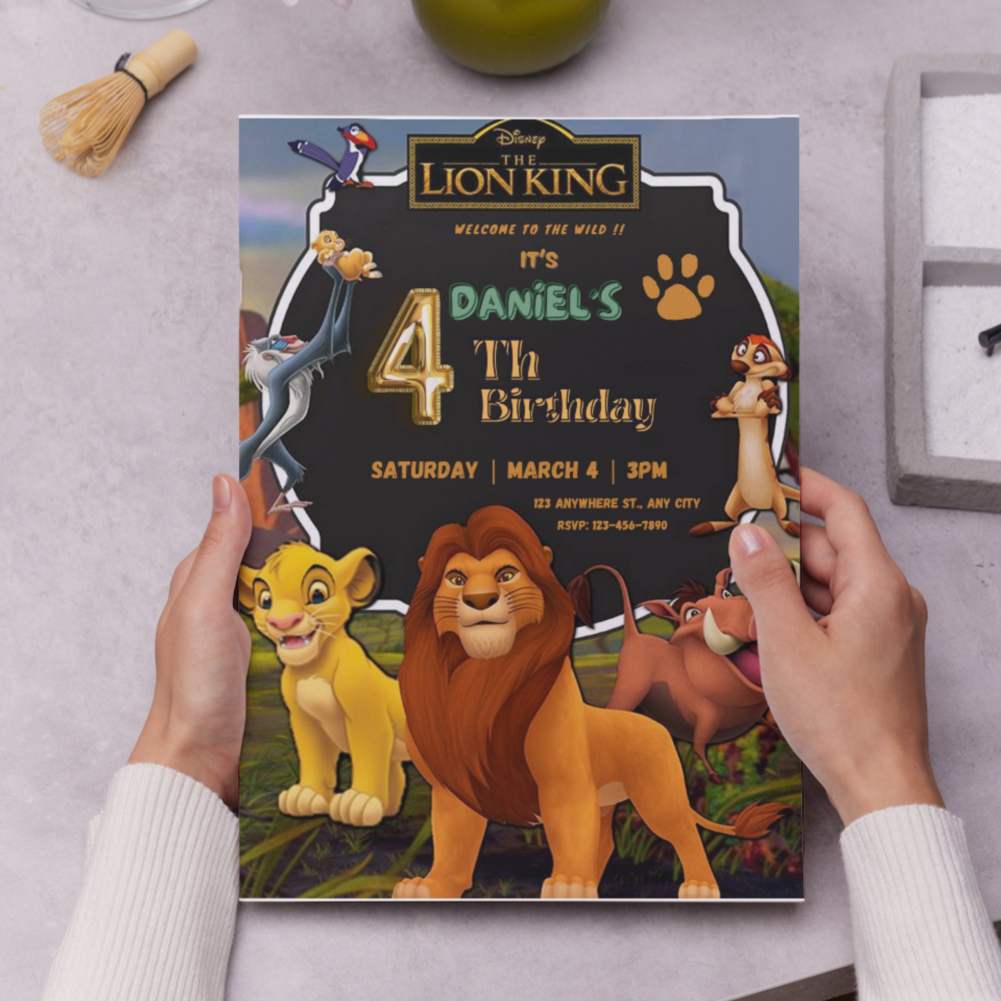 Editable Lion King Birthday Invitation Template, Printable Lion King ...