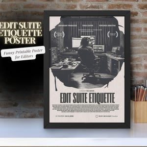 Etikettaffisch för indieredigeringssviten | Rolig utskrivbar PDF för redaktörer | Digital nedladdning, utskrift upp till A1