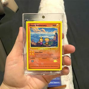 Biglietto di auguri personalizzato per l'anniversario di Super Saiyan - Regalo personalizzato per l'anniversario - Regalo personalizzato di Dragon Ball Z - Biglietto di auguri per San Valentino