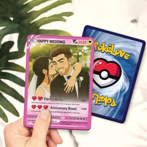 Gepersonaliseerde paar porren liefde acrylkaart, aangepaste foto anime themacadeau voor verjaardag, gamer echtgenoot cadeau van vrouw, liefdeskaart cadeau