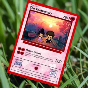Poke Anniversary Card - Regali di anniversario personalizzati - Regalo di anniversario - Regalo per lui - Regalo per lei - Regalo di San Valentino - Regalo di San Valentino
