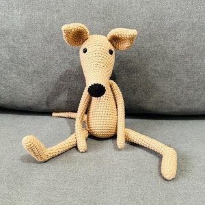 Peluche Greyhound: cane di peluche in cotone fatto a mano - 9 pollici