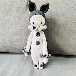 Pierrot Doll with Ears – Unique Gift for Girls, Mime Clown Doll