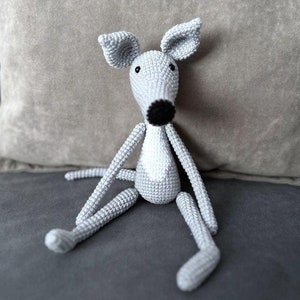 Peluche Greyhound: cane di peluche fatto a mano, colori personalizzati