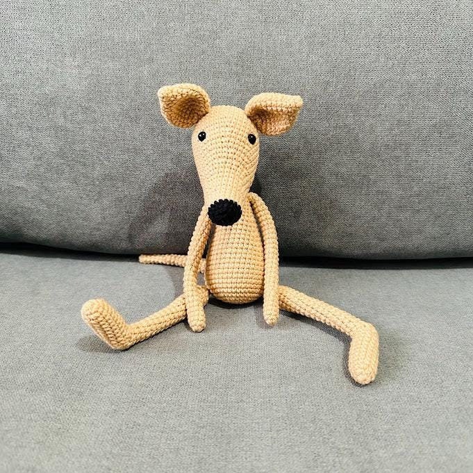 Adorabile levriero di peluche - Whippet - Levriero italiano - Regalo perfetto per gli amanti dei cani